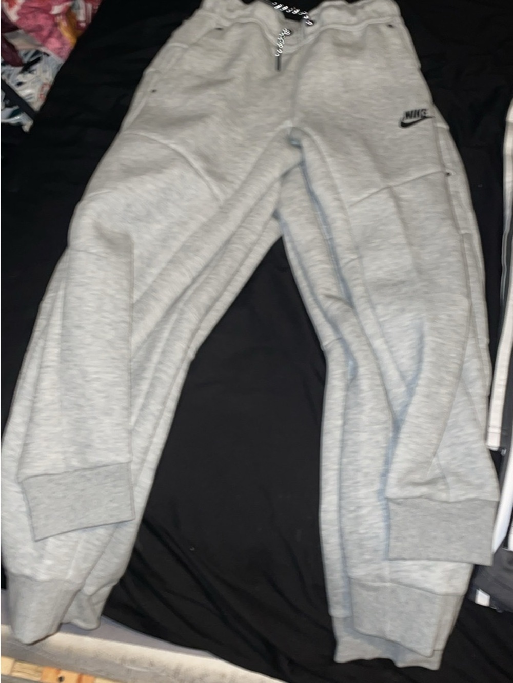 Nike Youth Light Gray Fleece Joggers with Drawstring and tags !